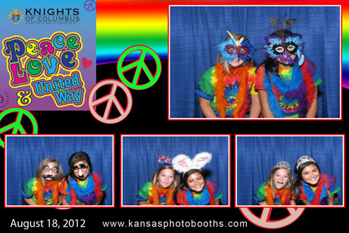 Colorful photo booth layout.
